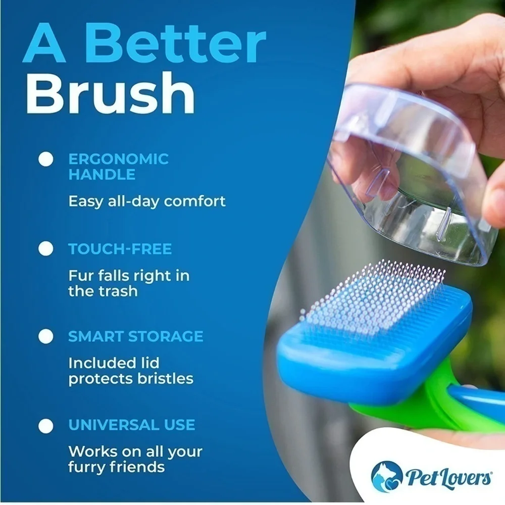 Brand New Self Cleaning Dog & Cat Hair Brush Shedding Grooming Tool Fur Comb